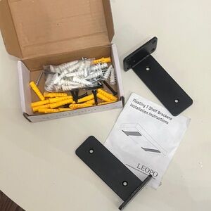 Leopo Heavy Duty Black Floating Shelf Brackets